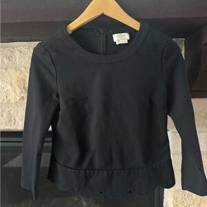 kate spade black scoop neck top